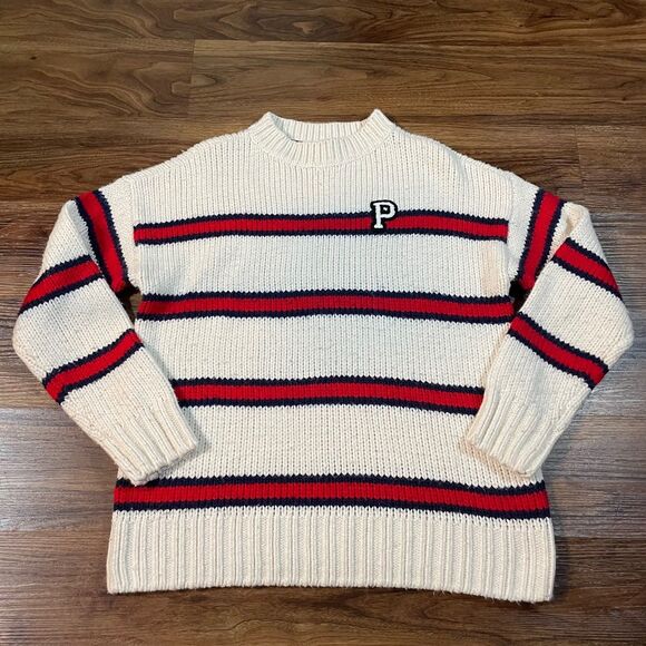 PINK Victoria's Secret Sweater Boyfriend Varsity Pullover Sweatshirt Women's XS - Picture 1 of 6